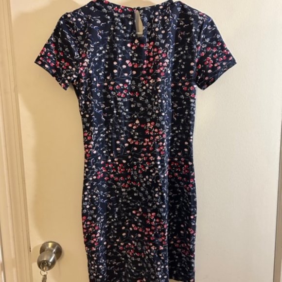 French Connection Navy Floral bodycon dress - Size 6 - Picture 3 of 3